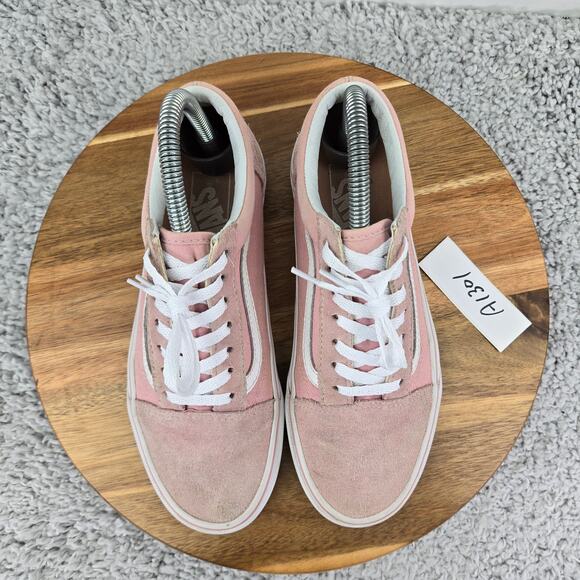 Vans Old Skool Pink White Casual Athletic Daily Y2K Sneakers Womens 7 - Picture 6 of 12